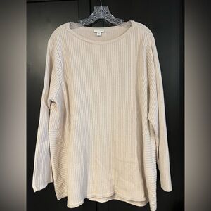J. Jill Beige Ribbed Knit Sweater
